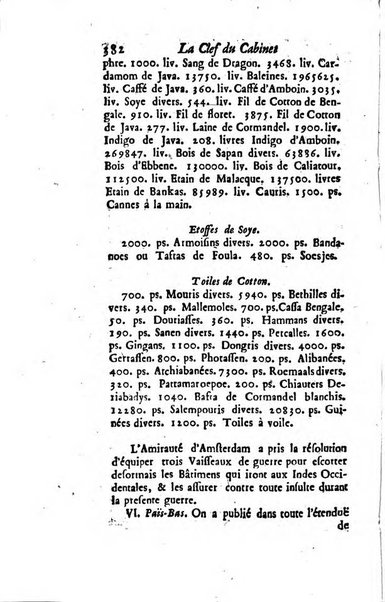 La clef du cabinet des princes de l'Europe ou recueil historique et politique sur les matières du tems