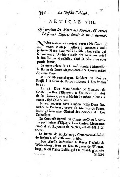 La clef du cabinet des princes de l'Europe ou recueil historique et politique sur les matières du tems