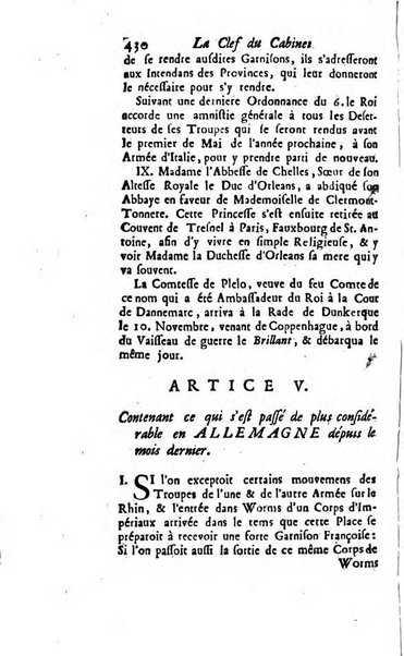 La clef du cabinet des princes de l'Europe ou recueil historique et politique sur les matières du tems