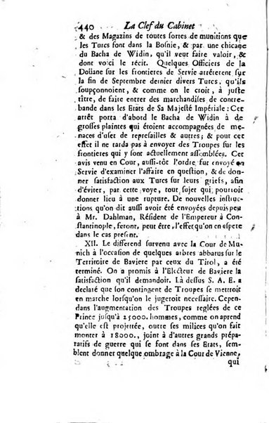 La clef du cabinet des princes de l'Europe ou recueil historique et politique sur les matières du tems