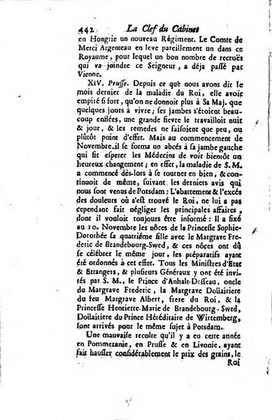 La clef du cabinet des princes de l'Europe ou recueil historique et politique sur les matières du tems