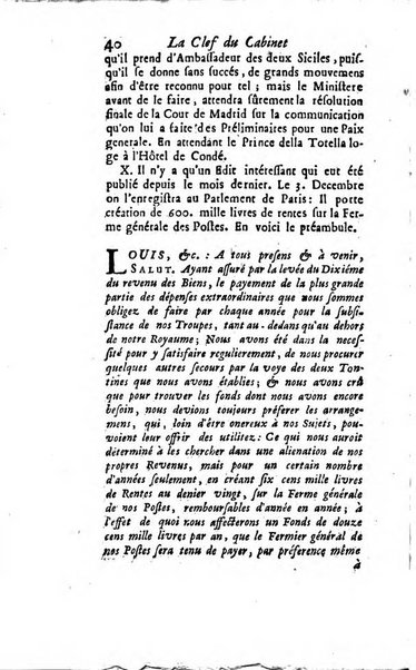 La clef du cabinet des princes de l'Europe ou recueil historique et politique sur les matières du tems