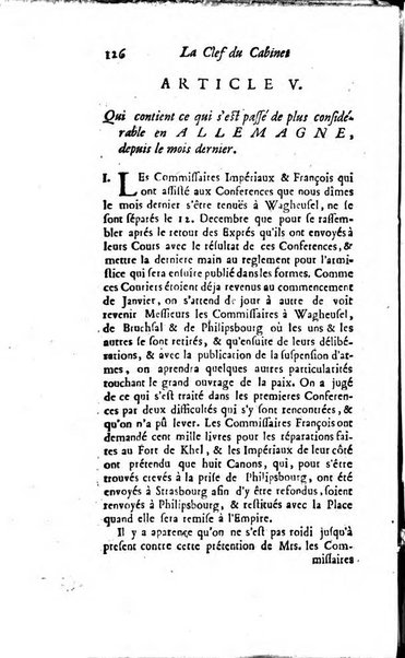 La clef du cabinet des princes de l'Europe ou recueil historique et politique sur les matières du tems