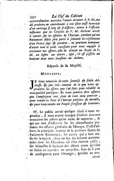 La clef du cabinet des princes de l'Europe ou recueil historique et politique sur les matières du tems