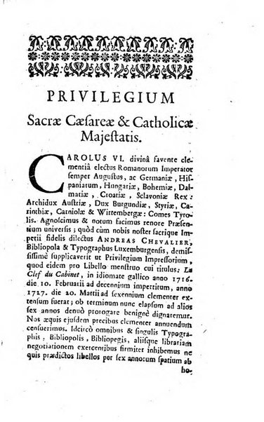 La clef du cabinet des princes de l'Europe ou recueil historique et politique sur les matières du tems