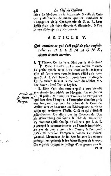 La clef du cabinet des princes de l'Europe ou recueil historique et politique sur les matières du tems