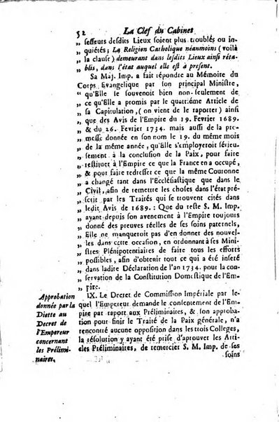 La clef du cabinet des princes de l'Europe ou recueil historique et politique sur les matières du tems