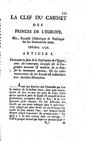 La clef du cabinet des princes de l'Europe ou recueil historique et politique sur les matières du tems