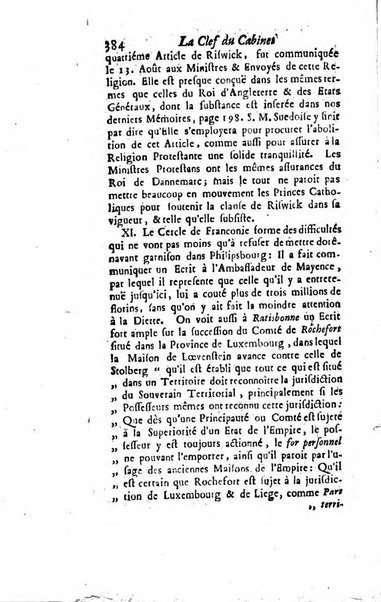 La clef du cabinet des princes de l'Europe ou recueil historique et politique sur les matières du tems