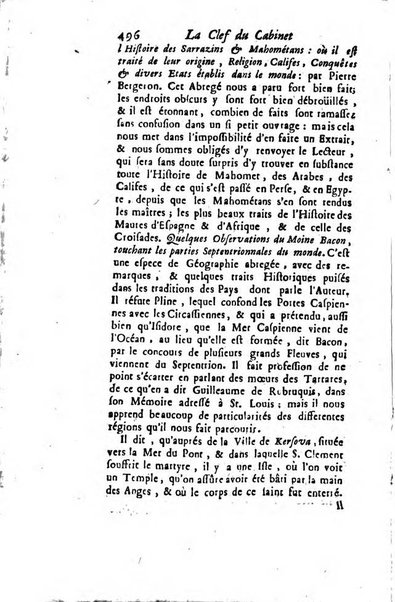 La clef du cabinet des princes de l'Europe ou recueil historique et politique sur les matières du tems