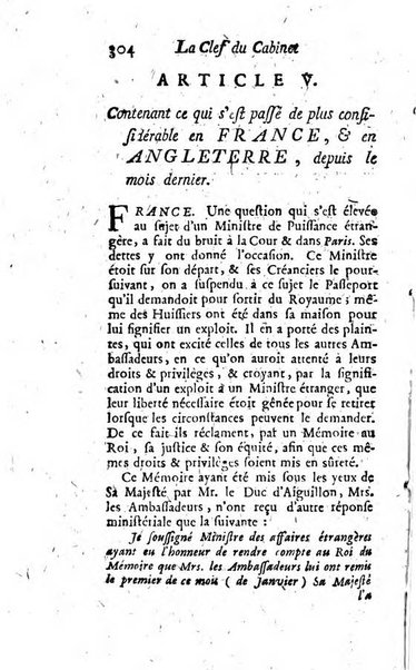 La clef du cabinet des princes de l'Europe ou recueil historique et politique sur les matières du tems