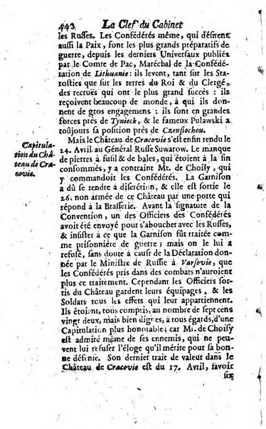 La clef du cabinet des princes de l'Europe ou recueil historique et politique sur les matières du tems