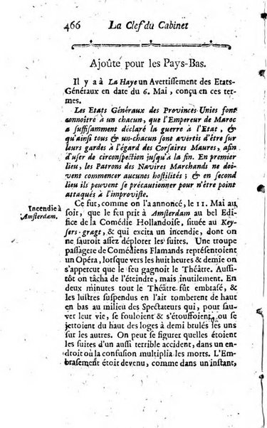 La clef du cabinet des princes de l'Europe ou recueil historique et politique sur les matières du tems