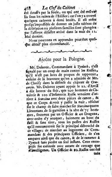 La clef du cabinet des princes de l'Europe ou recueil historique et politique sur les matières du tems