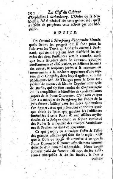 La clef du cabinet des princes de l'Europe ou recueil historique et politique sur les matières du tems