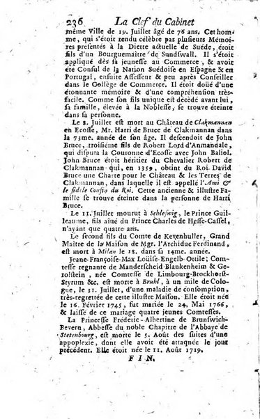 La clef du cabinet des princes de l'Europe ou recueil historique et politique sur les matières du tems