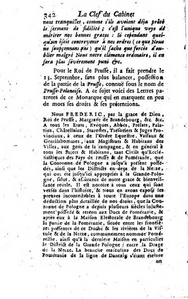 La clef du cabinet des princes de l'Europe ou recueil historique et politique sur les matières du tems