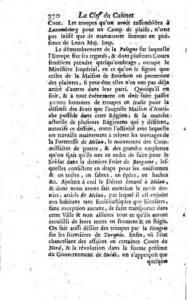 La clef du cabinet des princes de l'Europe ou recueil historique et politique sur les matières du tems