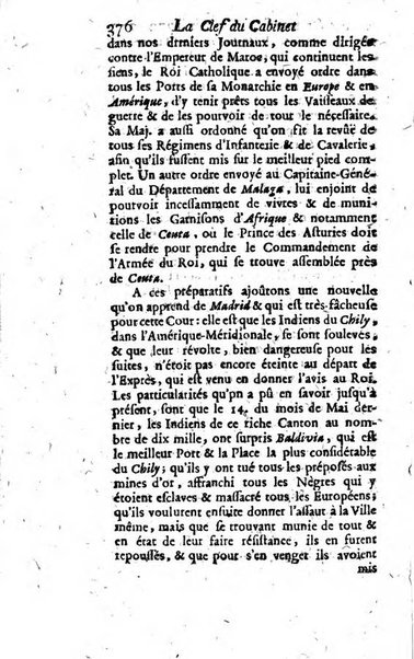 La clef du cabinet des princes de l'Europe ou recueil historique et politique sur les matières du tems