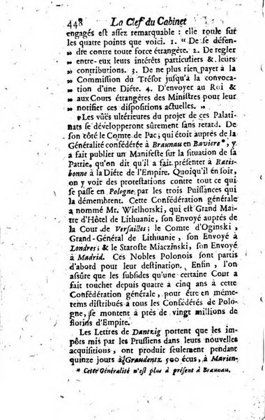 La clef du cabinet des princes de l'Europe ou recueil historique et politique sur les matières du tems