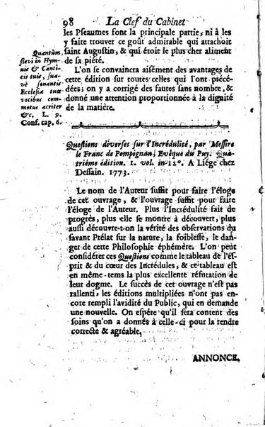 La clef du cabinet des princes de l'Europe ou recueil historique et politique sur les matières du tems