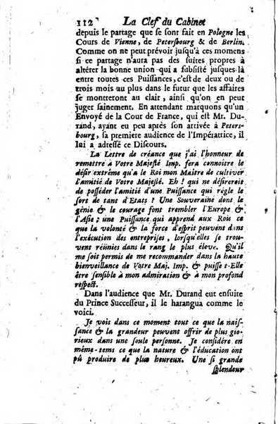 La clef du cabinet des princes de l'Europe ou recueil historique et politique sur les matières du tems