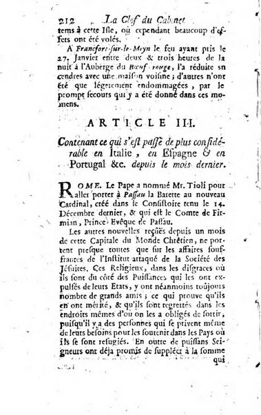 La clef du cabinet des princes de l'Europe ou recueil historique et politique sur les matières du tems