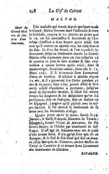 La clef du cabinet des princes de l'Europe ou recueil historique et politique sur les matières du tems