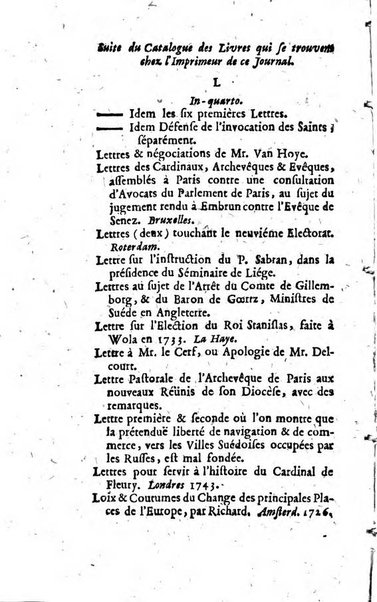 La clef du cabinet des princes de l'Europe ou recueil historique et politique sur les matières du tems