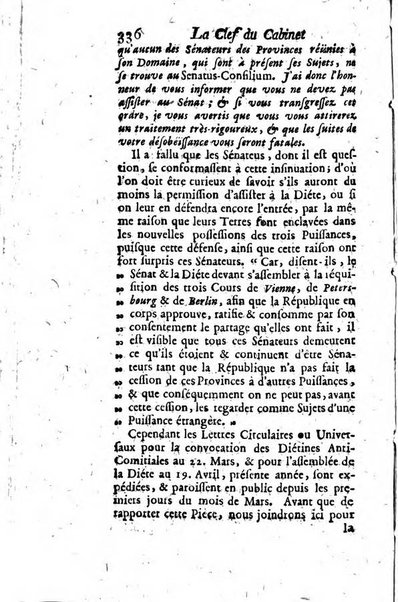 La clef du cabinet des princes de l'Europe ou recueil historique et politique sur les matières du tems