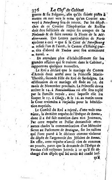 La clef du cabinet des princes de l'Europe ou recueil historique et politique sur les matières du tems