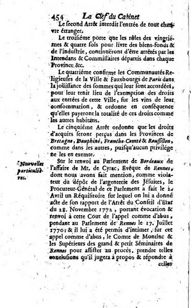 La clef du cabinet des princes de l'Europe ou recueil historique et politique sur les matières du tems