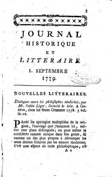 Journal historique et littéraire