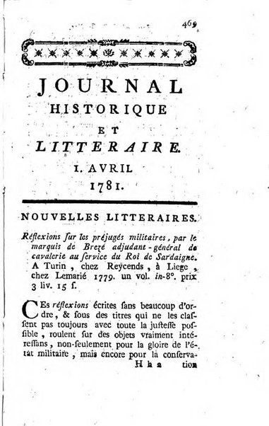 Journal historique et littéraire