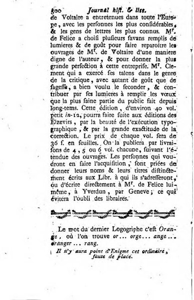 Journal historique et littéraire