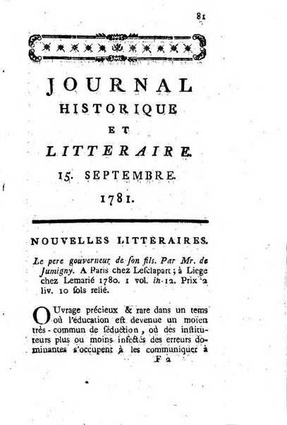 Journal historique et littéraire