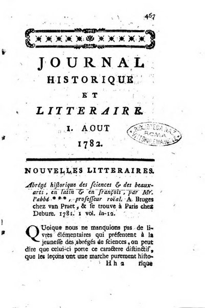 Journal historique et littéraire