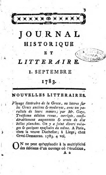 Journal historique et littéraire