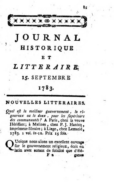 Journal historique et littéraire