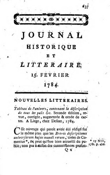 Journal historique et littéraire