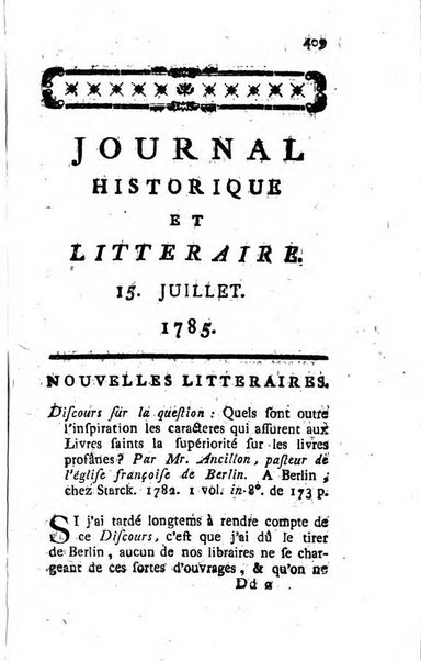 Journal historique et littéraire