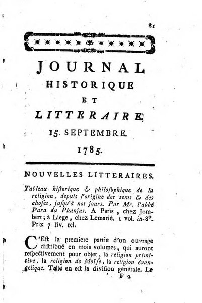 Journal historique et littéraire