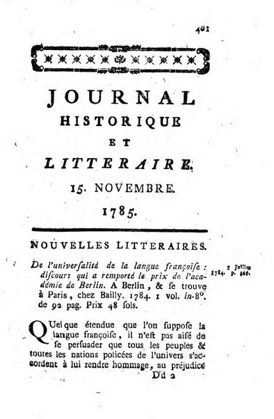 Journal historique et littéraire