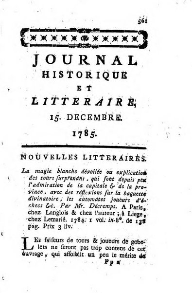 Journal historique et littéraire