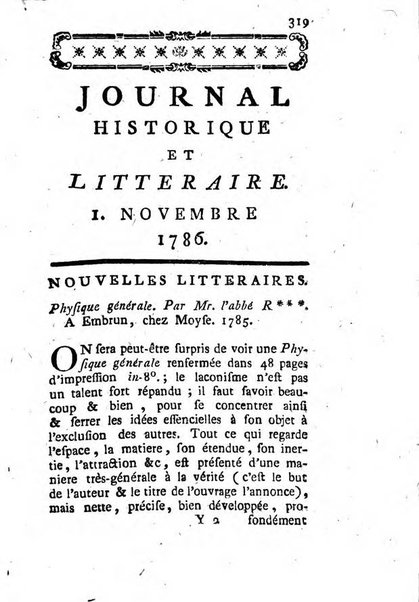 Journal historique et littéraire