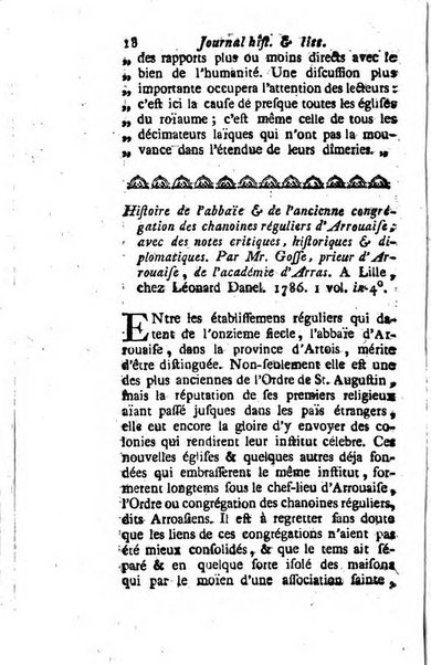 Journal historique et littéraire