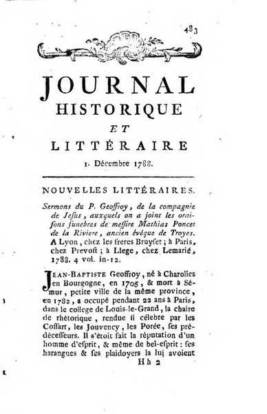 Journal historique et littéraire