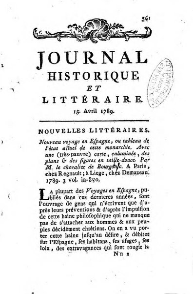 Journal historique et littéraire