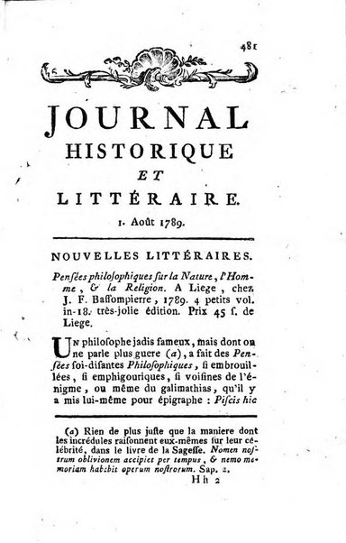 Journal historique et littéraire
