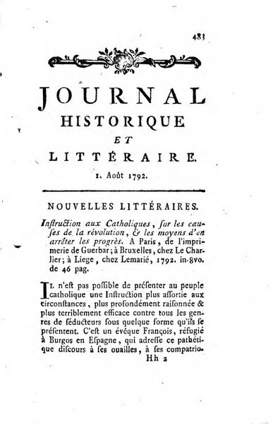 Journal historique et littéraire